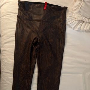 SPANX Faux Leather Snakeskin Leggings
